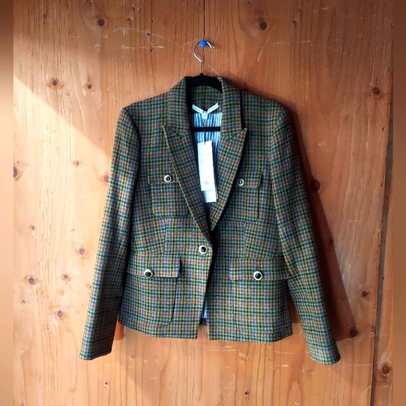 Veronica Beard Jackets & Blazers - Veronica Beard Green Multi Wool Lined Career Wear Dicky Blazer Designer Jacket